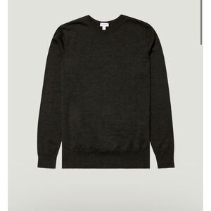 Sunspel England Extra‑Fine Italian Merino Crew Neck Sweater Quiet Luxury Mens S